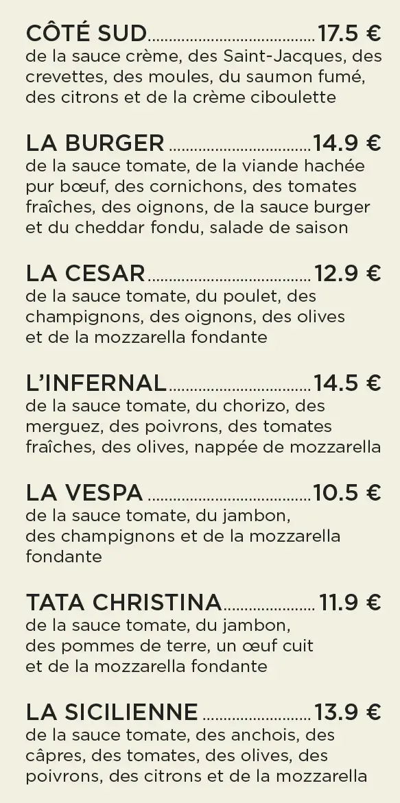 les pizzas du restaurant cesar à Langueux